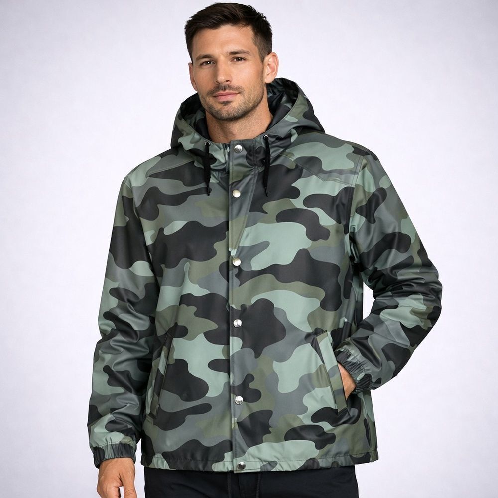 BNWT Rains Camo Waterproof Hooded Jacket